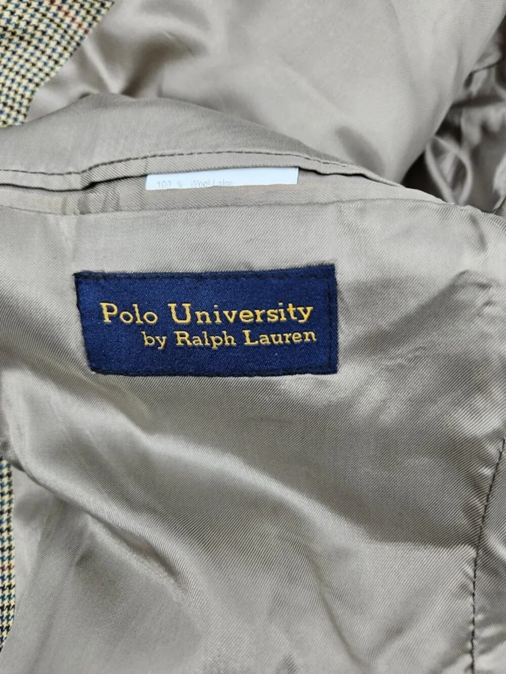 Polo University by Ralph Lauren Houndstooth Blazer Mens 46L Wool Sportscoat